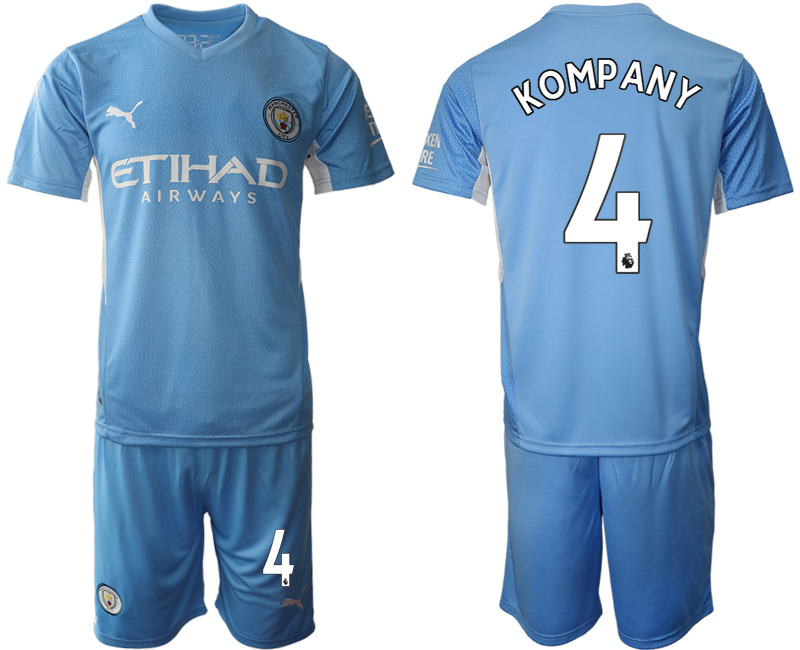Men 2021-2022 Club Manchester City home Light blue #4 Soccer Jersey->manchester city jersey->Soccer Club Jersey